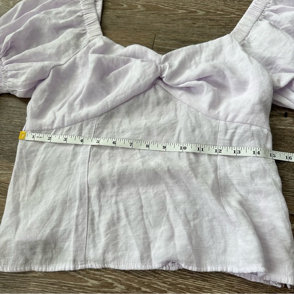 Nine West Light Purple Puffy Sleeve Off the Shoulder Versatile Shirt - Picture 8 of 16